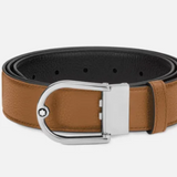 Montblanc Horseshoe Palladium Finish Pin Buckle Belt 198630