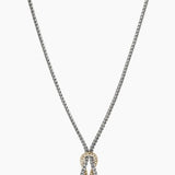 Steling  Silver & 18K Yellow Gold Love Knot  Y Shaped Necklace