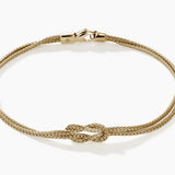 18K Yellow Gold Chain Love Knot  Bracelet