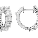 18K hite Gold 4.01ctw Hoops Earrings