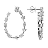 18K White Gold 4.60ctw Hoops Earrings
