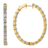 18K Yellow Gold 6.75ctw Hoops Earrings