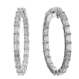18K White Gold 6.18ctw Hoops Earrings