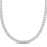 18K White Gold 30.25ctw Diamond Tennis Necklace