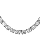 18K White Gold 25.80ctw Diamond Tennis Necklace
