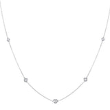 18K White Gold 1.75ctw Diamond Charm Necklace