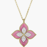 18K Two-Tone 0.72ctw Diamond Pendant Necklace