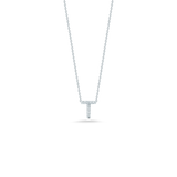 18K White Gold 0.04ctw Diamond "T"  Pendant Necklace