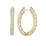 18K Yellow Gold 3.10ctw Hoops Earrings