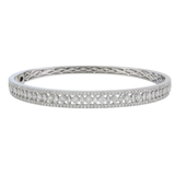 18K White Gold 3.25ctw Diamond Bangle