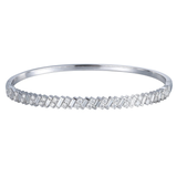 18K White Gold 2.10ctw Diamond Bangle Bracelet