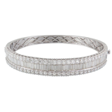 18K White Gold 7.20ctw Diamond Bangle