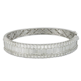 18K White Gold 12.88ctw Diamond Bangle