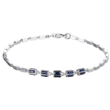 18K White Gold 2.50ctw  Sapphire Diamond Bracelet