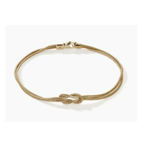 18K Yellow Gold Chain Love Knot  Bracelet