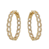 18K Yellow Gold 3.50ctw Hoops Earrings