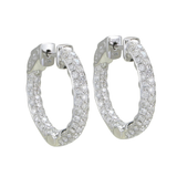 18K White Gold 2.40ctw Hoops Earrings