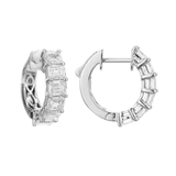 18K hite Gold 4.01ctw Hoops Earrings