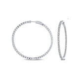 18K White Gold 7.00ctw Hoops Earrings