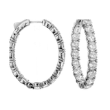 18K White Gold 8.02ctw Hoops Earrings