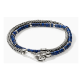 Sterling Silver 4.5mm Lapis & Heishi  bracelet