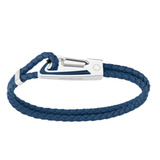 Montblanc 11855563 Bracelet Woven Carabiner Blue Leather Steel Clasp