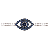 18K White Gold 0.78ctw Sapphire Bangle Gemstone Bracelet