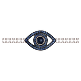 18K White Gold 0.78ctw Sapphire Bangle Gemstone Bracelet