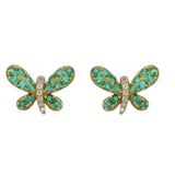 18K Yellow Gold 0.05ctw Gemstone Studs Earrings