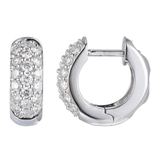 18K White Gold 1.00ctw Hoops Earrings