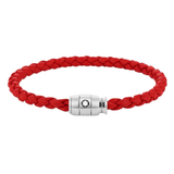 Montblanc Bracelet Steel 3 Rings Closing and Red Leather 130901