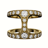 18K Yellow Gold ctw Diamond Halfway Ring