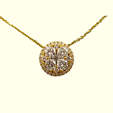 18K Yellow Gold 1.40ctw Diamond Pendant Necklace