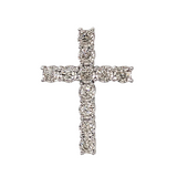 18K White Gold 7.25ctw Diamond Cross Pendant