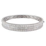 18K White Gold 7.20ctw Diamond Bangle