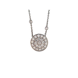 18K White Gold 0.90ctw Diamond Pendant Necklace