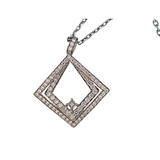 18K White Gold 1.51ctw Diamond Pendant Necklace