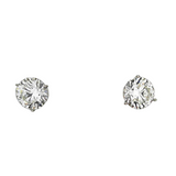 18K White Gold 3.01ctw Diamond Martini / 3-Prong Setting Studs