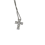 18K White Gold 3.03ctw Diamond Cross Necklace