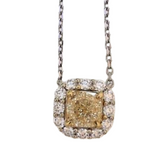 18K White Gold 1.52ctw Diamond Pendant Necklace