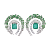 18K White Gold 3.11ctw Diamond Hoops Earrings