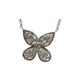 18K White Gold 2.95ctw Diamond Pendant Necklace