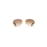 Cartier CT0014RS 001 58 - Gold/Brown C Décor, Gold Rimless Frame