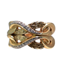 18K Yellow Gold 0.09ctw Diamond Right Hand Ring