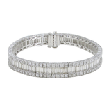18K White Gold 14.58ctw Diamond Bangle Bracelet