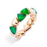 18K Rose Gold Rock Crystal and jade Bangle