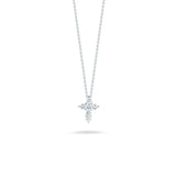 18K White Gold 0.11ctw Diamond Cross Pendant Necklace