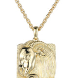 18K Yellow Gold 0.35ctw Gemstone Horoscope Pendant