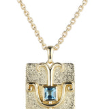 18K Yellow Gold 0.40ctw Gemstone Horoscope Pendant