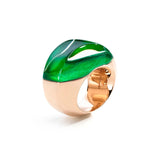 18K Rose Gold Jade & Rock Crystal Ring